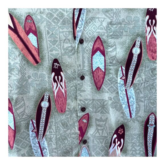 Vintage Ho Aloha Hawaiian Shirt Mens XL Tropical Surfboard Tiki Vacation 90s Y2K - Picture 5 of 9